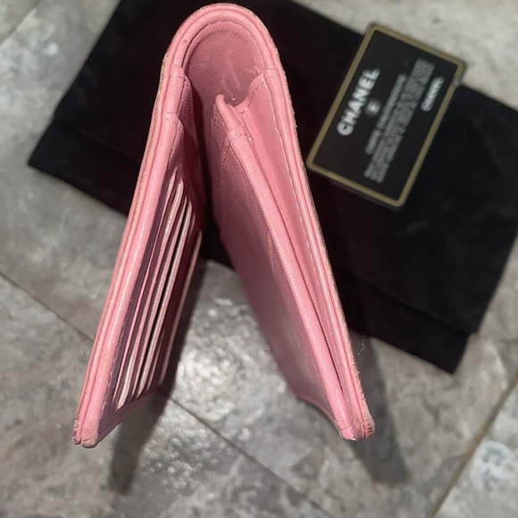 CHANEL boy pink flap long wallet lambskin quilted dust bag included - Picture 4 of 16